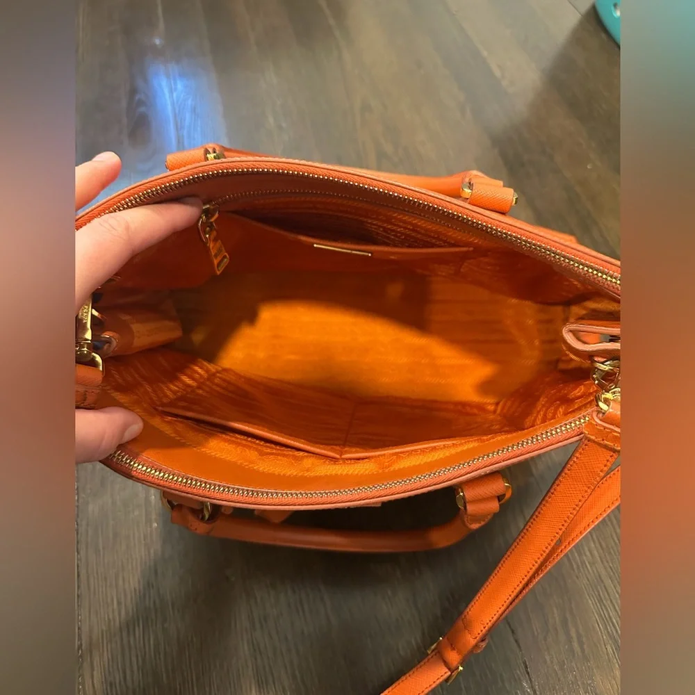 Prada Vibrant Orange Leather Satchel - Picture 6 of 9